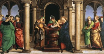 Rafael Painting - La Presentación en el Templo Oddi predela del altar del maestro renacentista Rafael